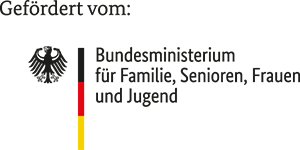 Logo 'Gefördert vom: Bundesministerium für Familie, Senioren, Frauen und Jugend'